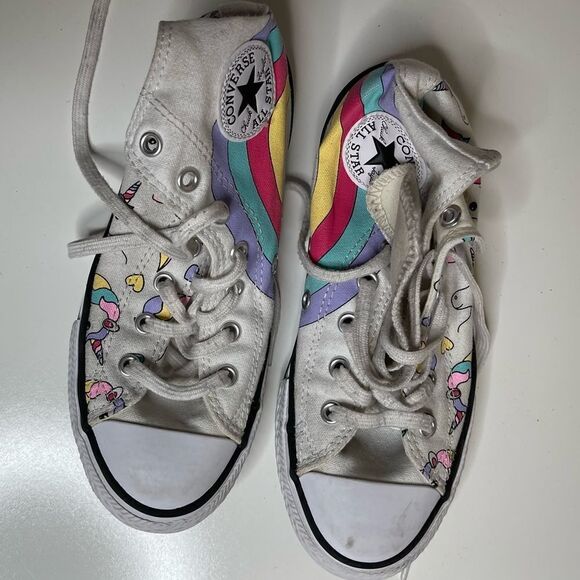 Girls Junior Converse Unicorn Rainbow CTAS Hi Sneakers Style: 663994C‎ Size US 2 - Picture 4 of 6